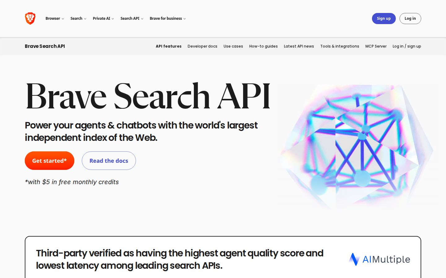Brave Search API homepage - independent search index